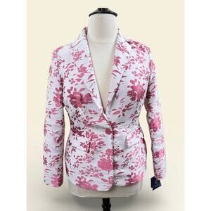 Doncaster Collection Pink Floral Shimmer Jacket, Size 12